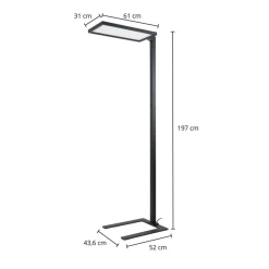 Arcchio Nelus LED-gulvlampe til kontor, sort sensor