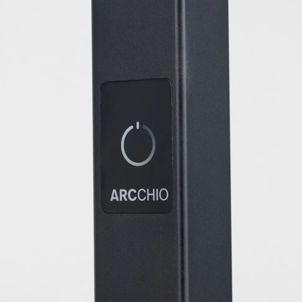 Arcchio Nelus LED-gulvlampe til kontor, sort sensor