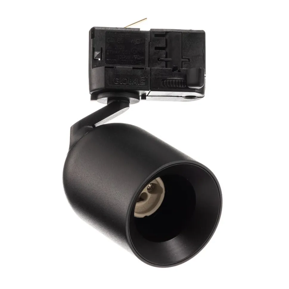 Arcchio skinnespot Brinja, sort, Ø 7 cm, 3-faset