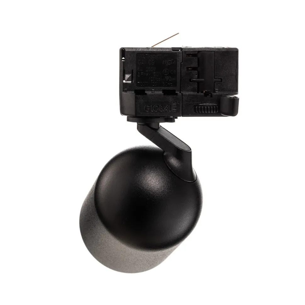 Arcchio skinnespot Brinja, sort, Ø 7 cm, 3-faset