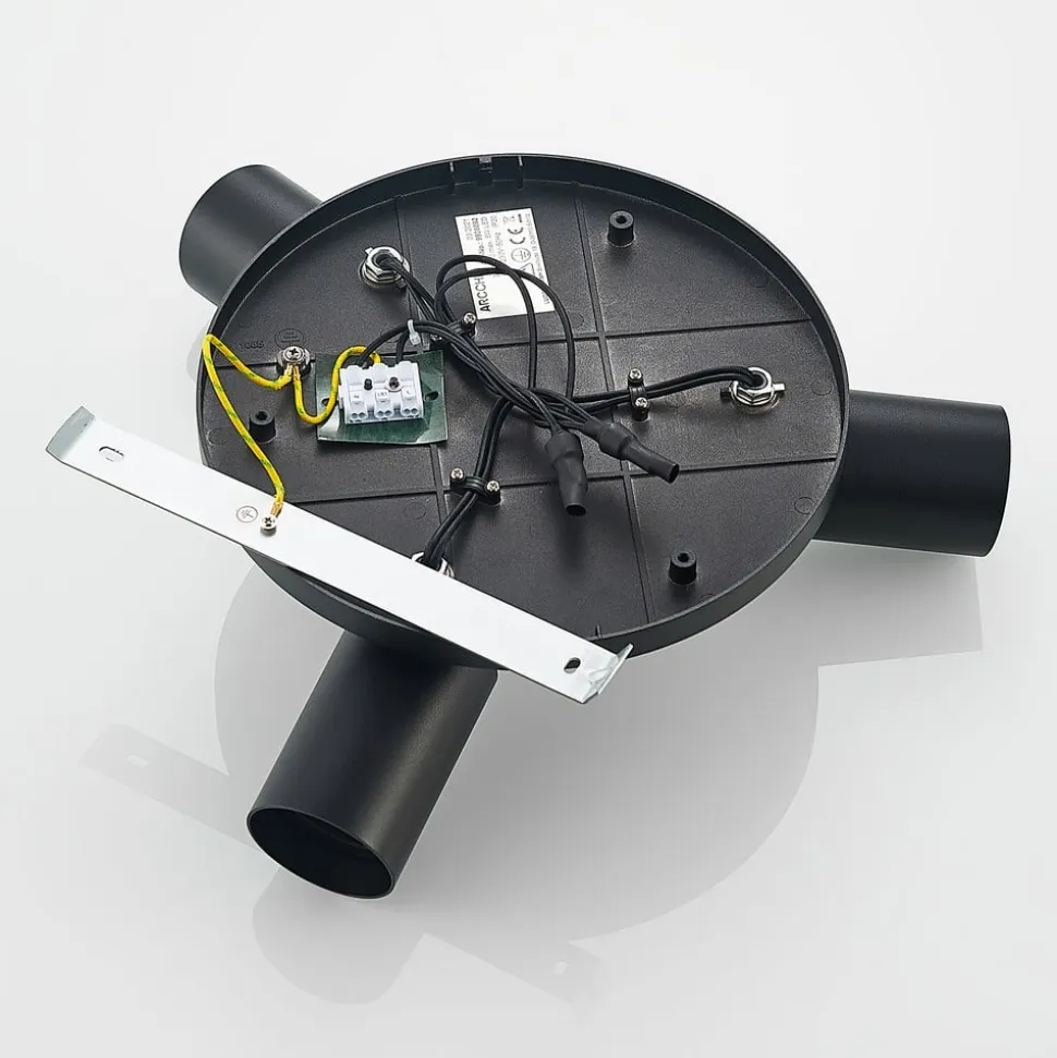 Arcchio spotlight Brinja, sort, rund, Ø 6 cm, 3 lyskilder, GU10