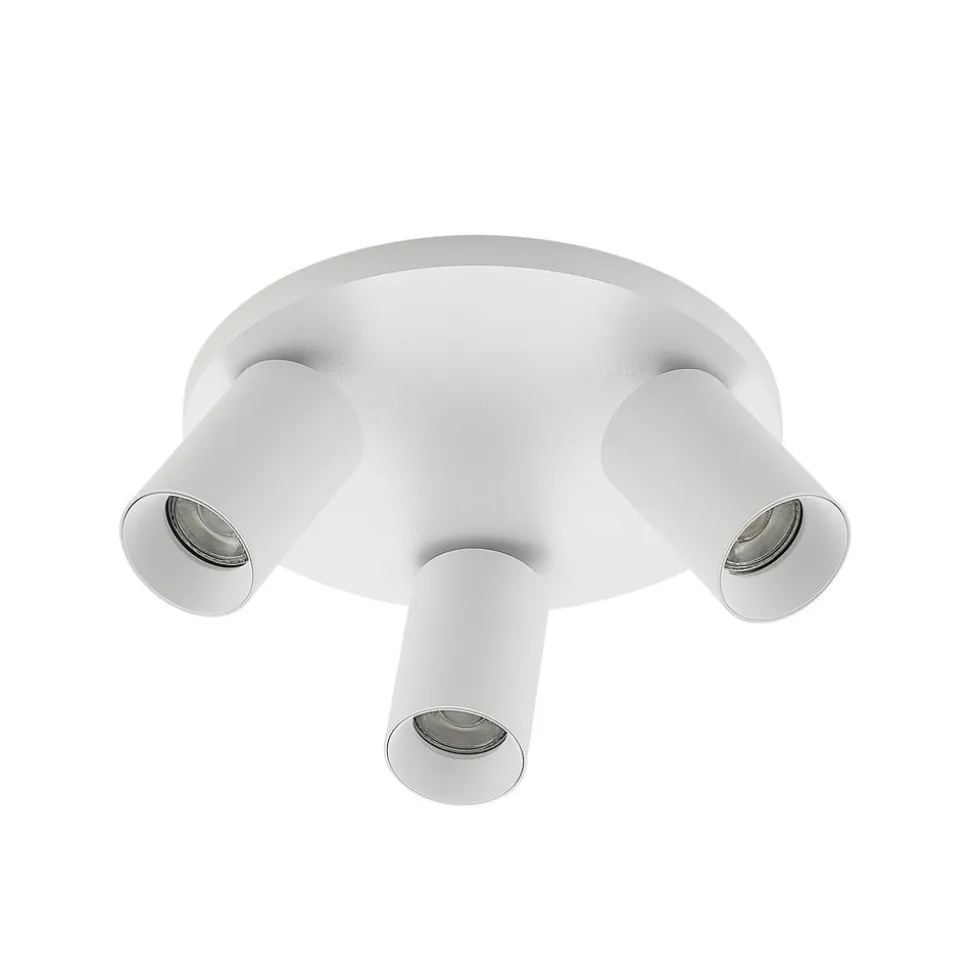Arcchio spotlight Brinja, hvid, rund, Ø 6 cm, 3 lyskilder, GU10