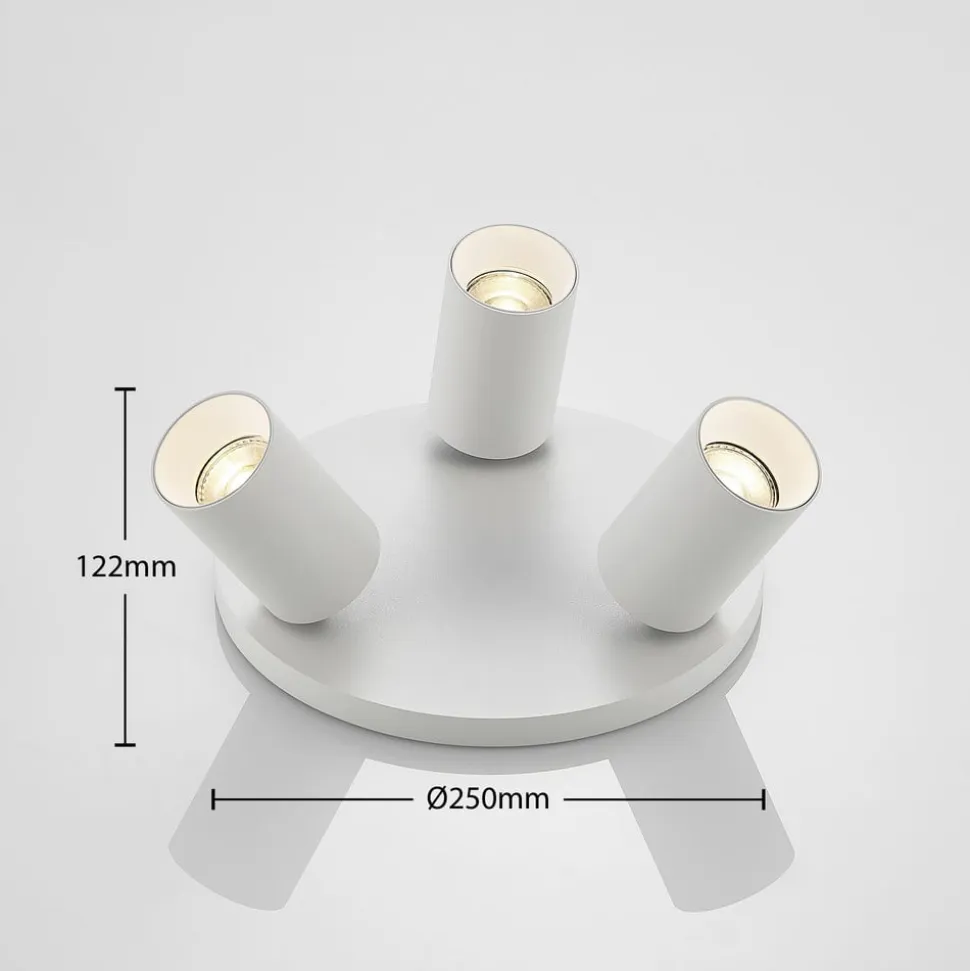 Arcchio spotlight Brinja, hvid, rund, Ø 6 cm, 3 lyskilder, GU10