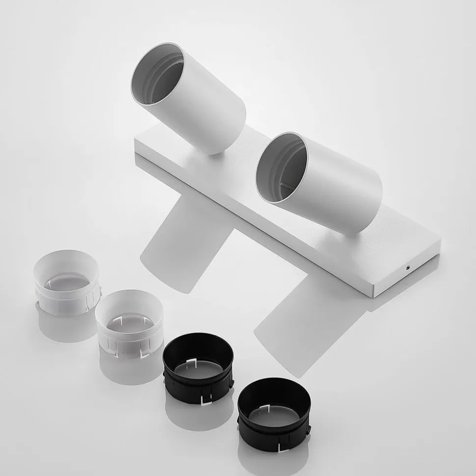 Arcchio spotlight Brinja, hvid, kantet, Ø 6 cm, 2 lyskilder, GU10