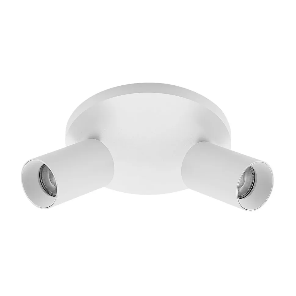 Arcchio spotlight Brinja, hvid, rund, Ø 6 cm, 2 lyskilder, GU10