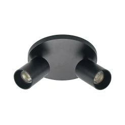 Arcchio spotlight Brinja, sort, rund, Ø 6 cm, 2 lyskilder, GU10