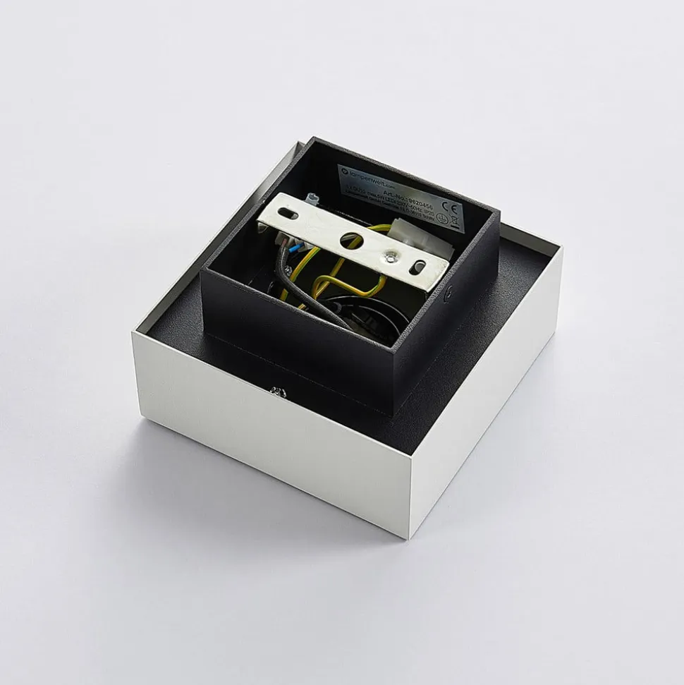 Arcchio spotlight Vince, 14 x 14 cm, hvid/krom, metal, GU10
