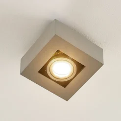 Arcchio spotlight Vince, 14 x 14 cm, sølv, metal, GU10