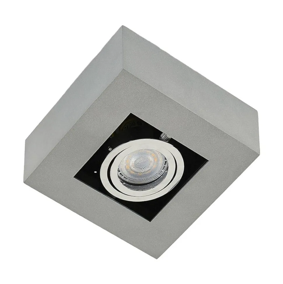 Arcchio spotlight Vince, 14 x 14 cm, sølv, metal, GU10