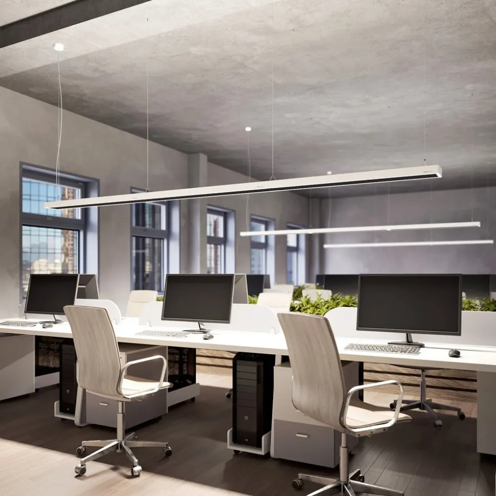 Arcchio Susi LED-kontorhængelampe, hvid, 120 cm, 4.000K, DALI