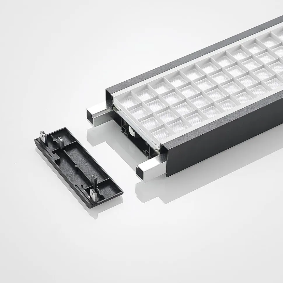 Arcchio Susi LED-kontorhængelampe, sort, 120 cm, 4000K, DALI