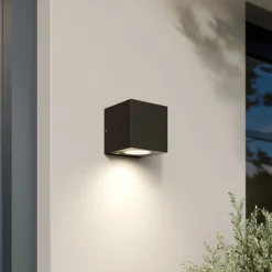 Arcchio udendørs LED-væglampe Tassnim, 12 cm, antracit, IP65