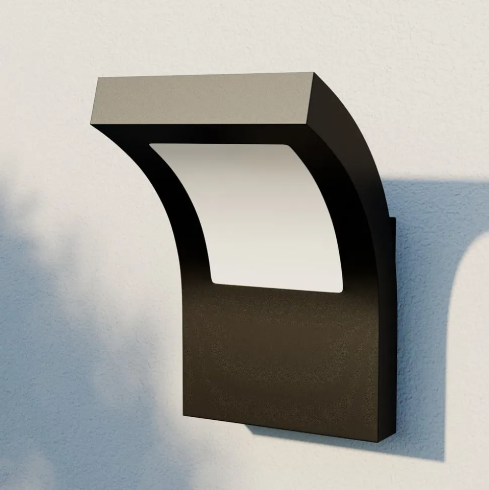 Arcchio udendørs LED-væglampe Advik, IP65, antracit, metal