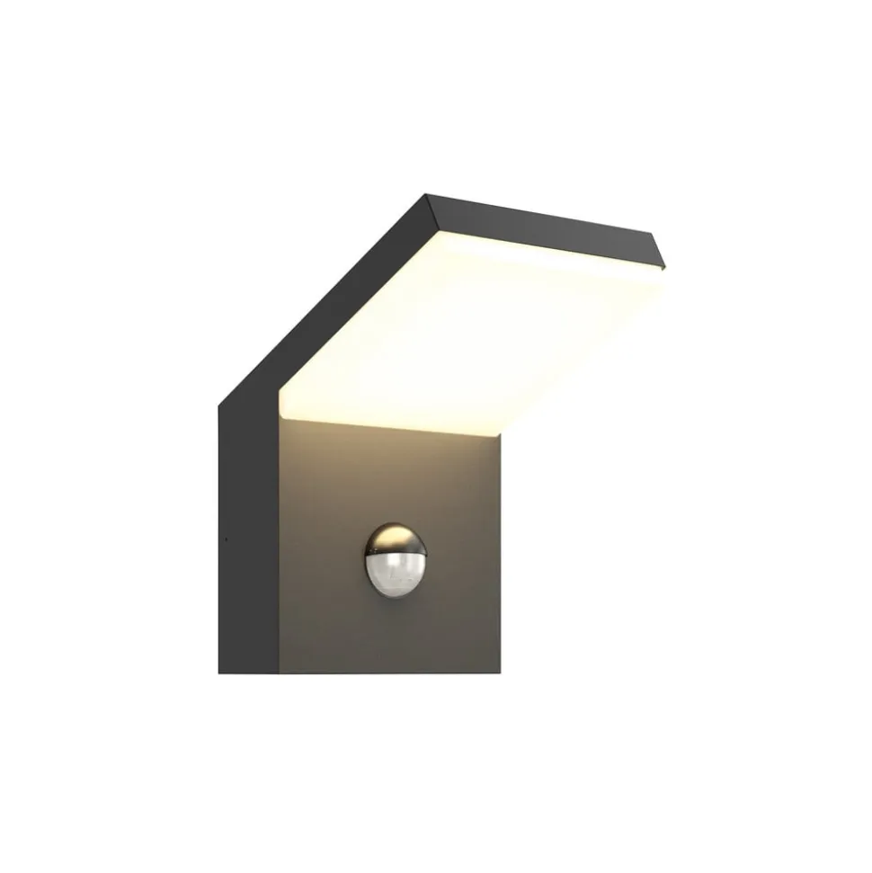 Arcchio udendørs LED-væglampe Yolena, sensor, antracit, aluminium