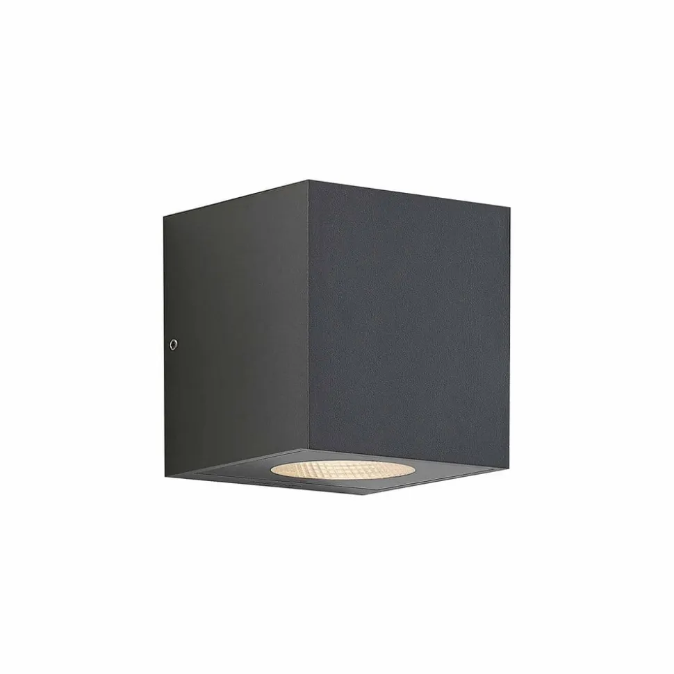 Arcchio udendørs LED-væglampe Tassnim, 12 cm, antracit, IP65
