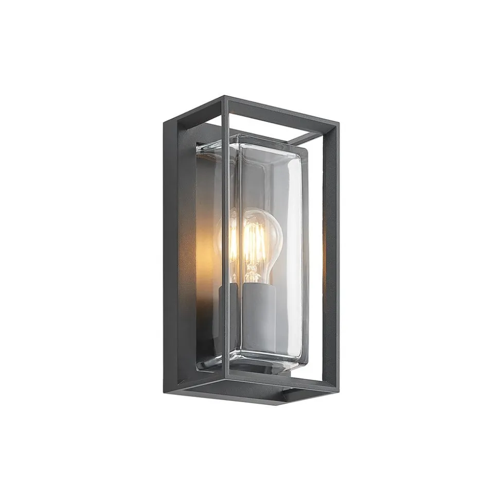Arcchio udendørs væglampe Ismera, 25 cm, antracit, sensor