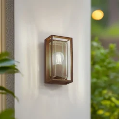 Arcchio udendørs væglampe Ismera, rustfarvet, IP65, glas, E27