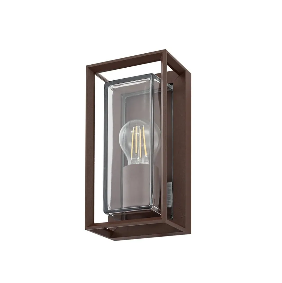 Arcchio udendørs væglampe Ismera, rustfarvet, IP65, glas, E27