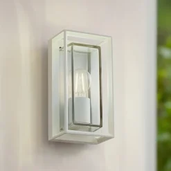 Arcchio udendørs væglampe Ismera, hvid, IP65, glas, E27