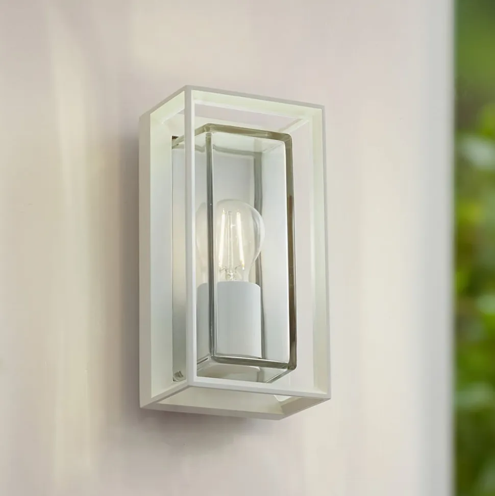 Arcchio udendørs væglampe Ismera, hvid, IP65, glas, E27