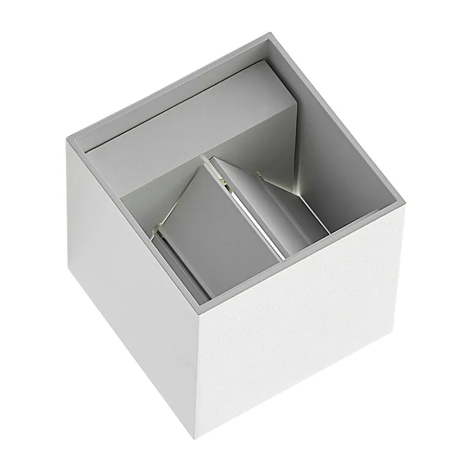 Arcchio væglampe Zuzana, kantet, hvid, stik, G9, 10 cm