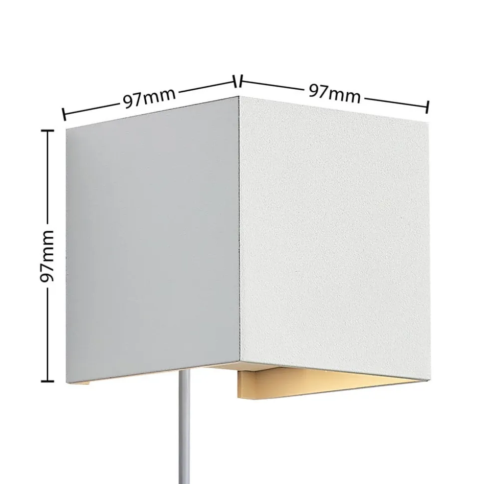 Arcchio væglampe Zuzana, kantet, hvid, stik, G9, 10 cm