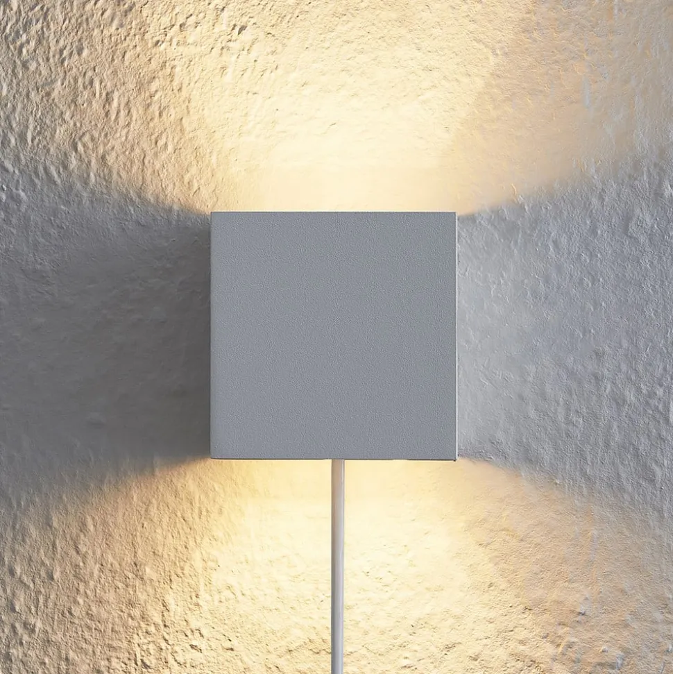 Arcchio væglampe Zuzana, kantet, hvid, stik, G9, 10 cm