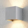 Arcchio væglampe Zuzana, kantet, aluminiumsfarvet, G9, 10 cm
