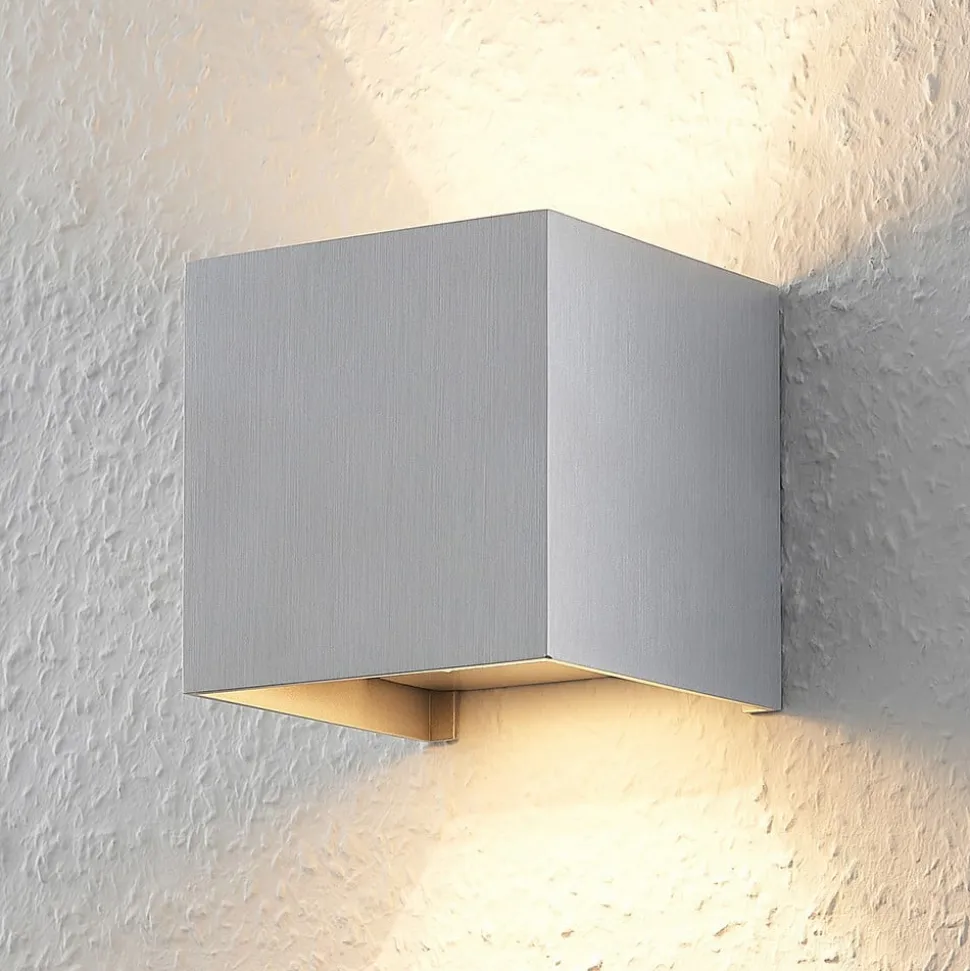 Arcchio væglampe Zuzana, kantet, aluminiumsfarvet, G9, 10 cm