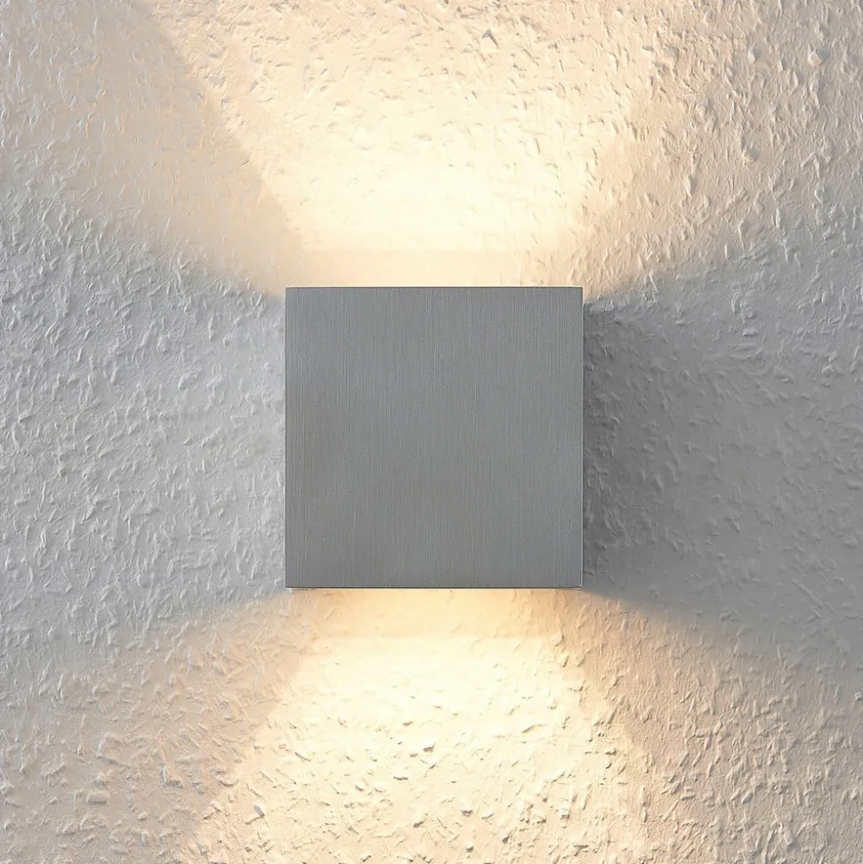 Arcchio væglampe Zuzana, kantet, aluminiumsfarvet, G9, 10 cm