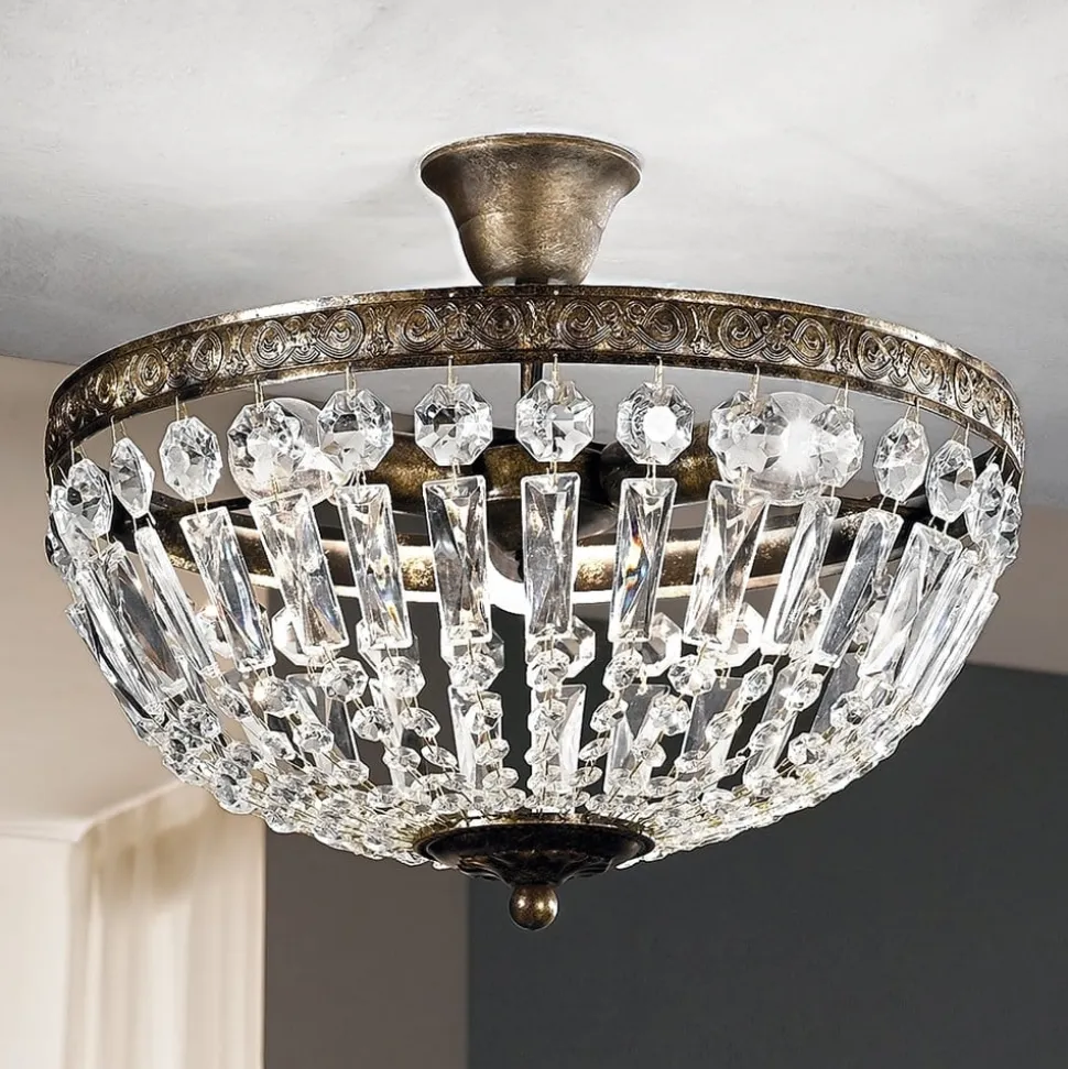 Arila loftlampe, krystalkæder, Ø 40 cm