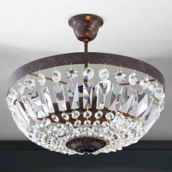 Arila loftlampe, krystalkæder, Ø 40 cm