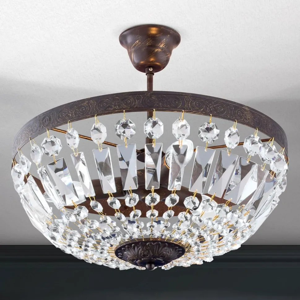 Arila loftlampe, krystalkæder, Ø 40 cm