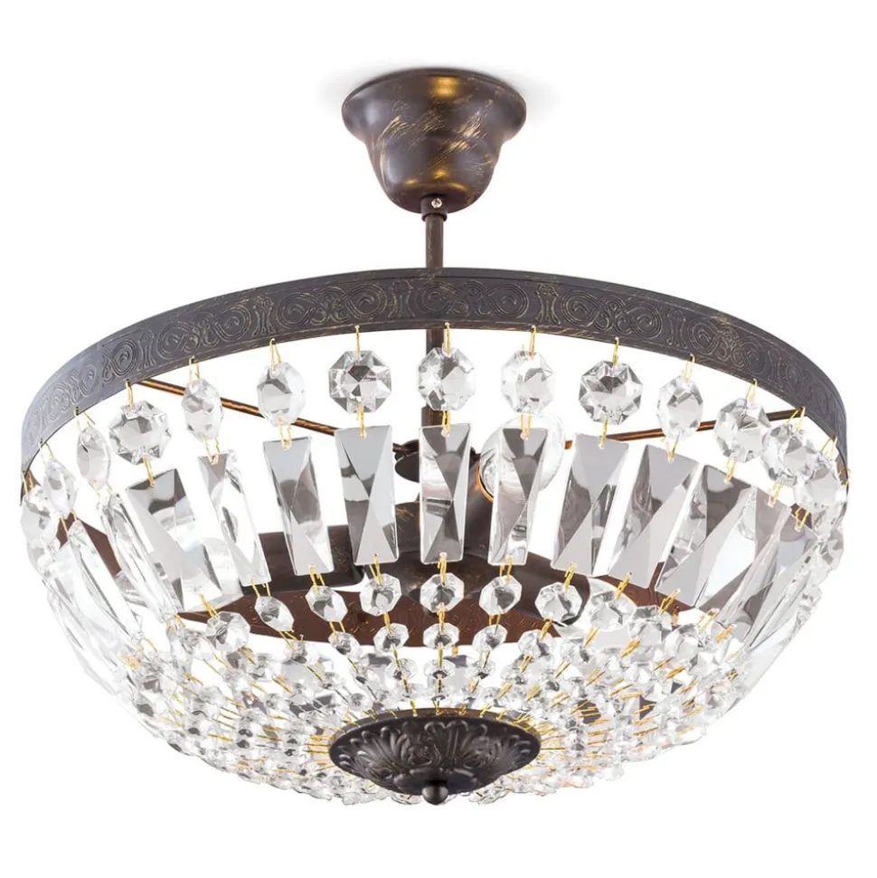 Arila loftlampe, krystalkæder, Ø 40 cm