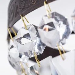 Arila loftlampe, krystalkæder, Ø 40 cm