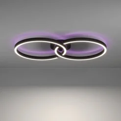 Armandolo LED-loftlampe, sort, længde 67 cm, CCT, RGB