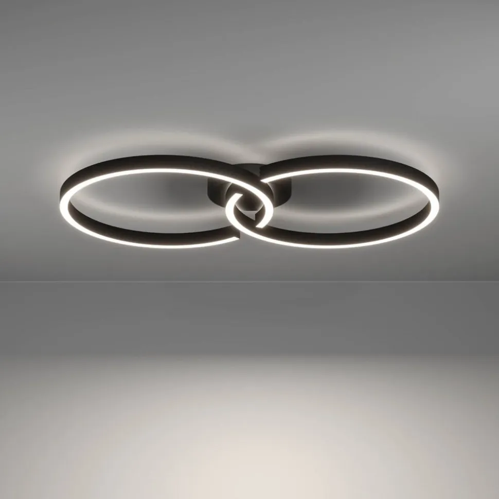 Armandolo LED-loftlampe, sort, længde 67 cm, CCT, RGB