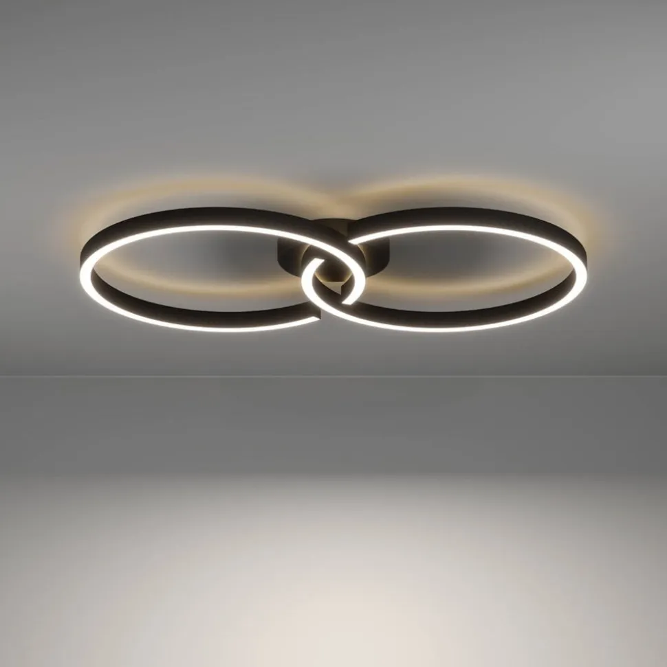 Armandolo LED-loftlampe, sort, længde 67 cm, CCT, RGB
