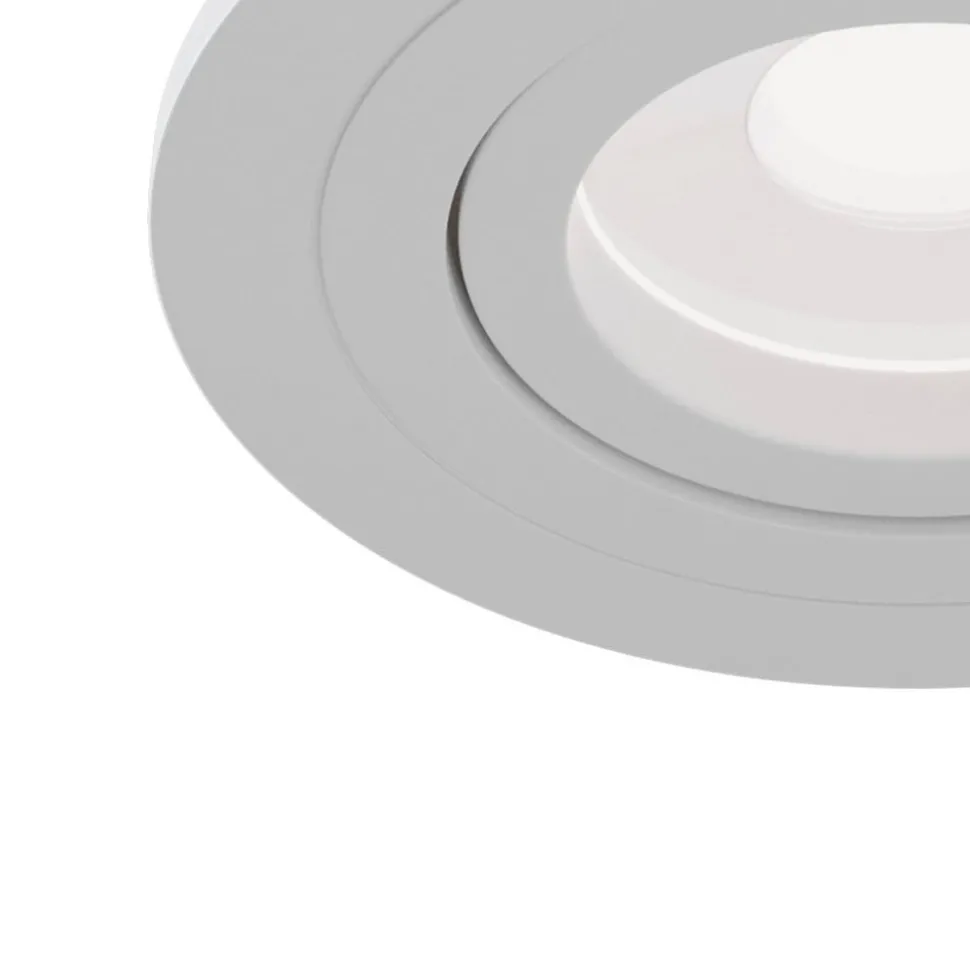 Atom indbygningsspot, GU10, hvid, rund ramme