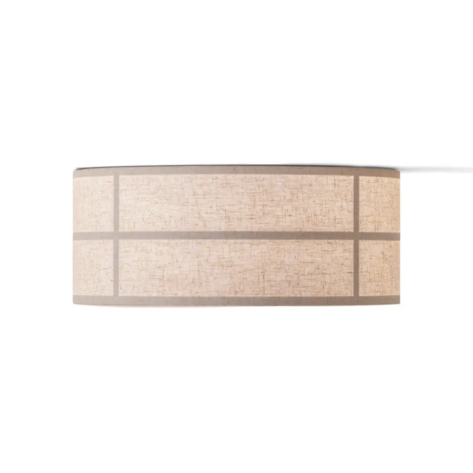 Audo loftlampe Hashira, naturfarve, hør, Ø 50 cm