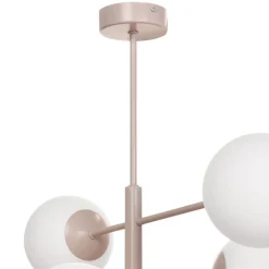 Aurora hængelampe, beige, Ø 60 cm, 6 lyskilder, glas, E14