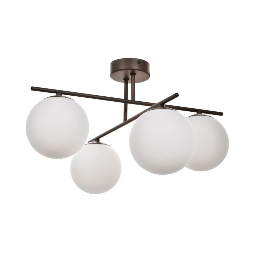 Aurora loftlampe, brun, Ø 50 cm, 4 lyskilder, glas, E14