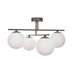 Aurora loftlampe, brun, Ø 50 cm, 4 lyskilder, glas, E14