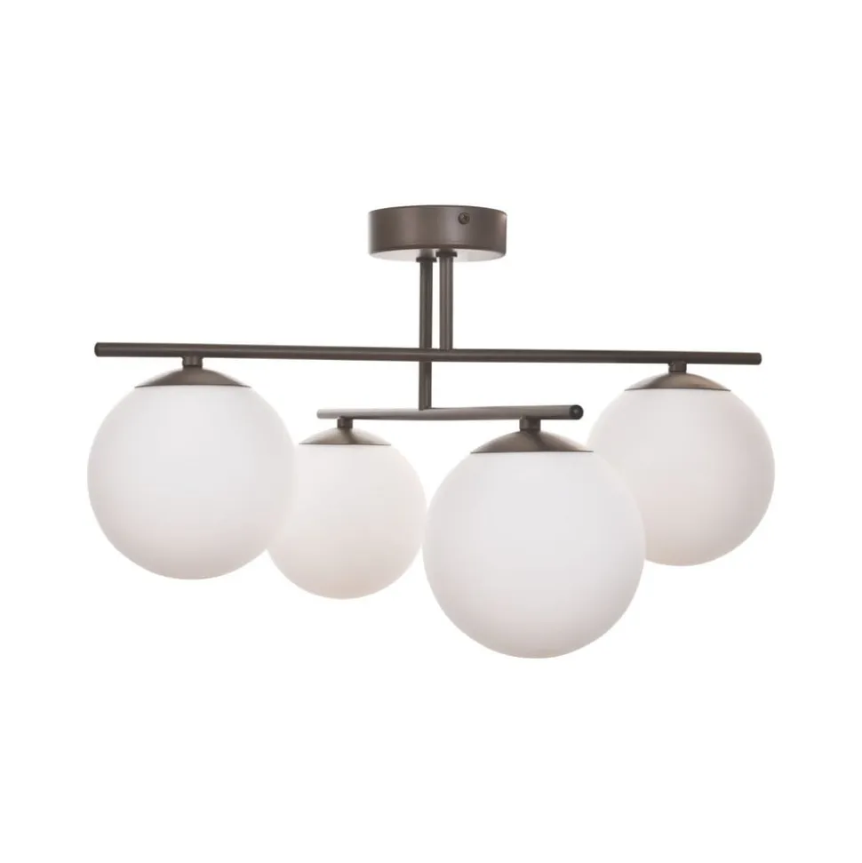 Aurora loftlampe, brun, Ø 50 cm, 4 lyskilder, glas, E14