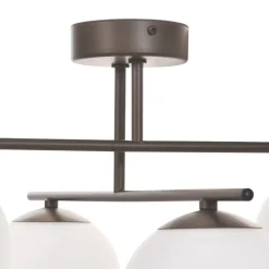 Aurora loftlampe, brun, Ø 50 cm, 4 lyskilder, glas, E14