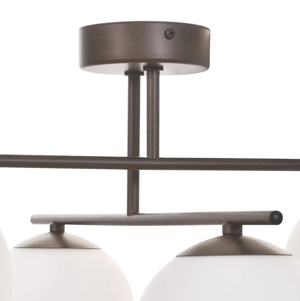 Aurora loftlampe, brun, Ø 50 cm, 4 lyskilder, glas, E14