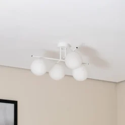 Aurora loftlampe, hvid, Ø 50 cm, 4 lyskilder, glas, E14