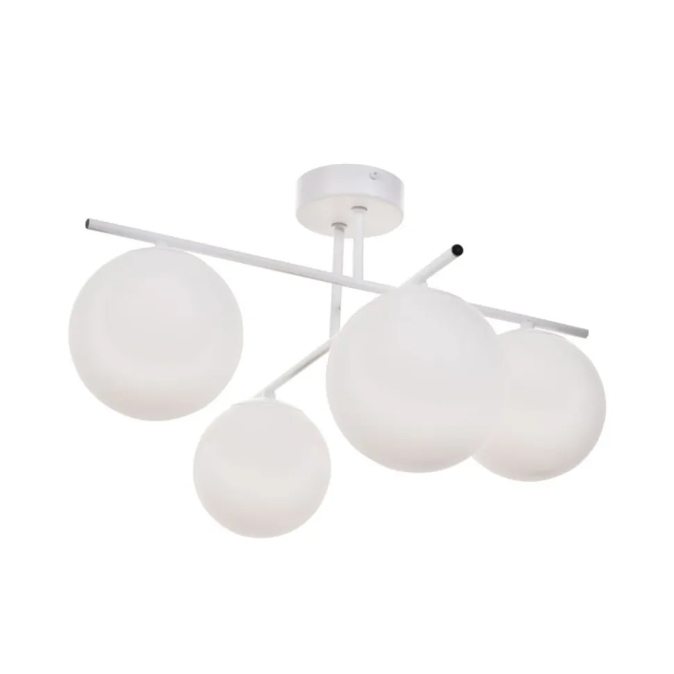 Aurora loftlampe, hvid, Ø 50 cm, 4 lyskilder, glas, E14