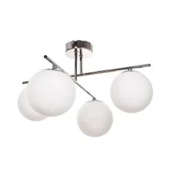 Aurora loftlampe, krom, Ø 50 cm, 4 lyskilder, glas, E14