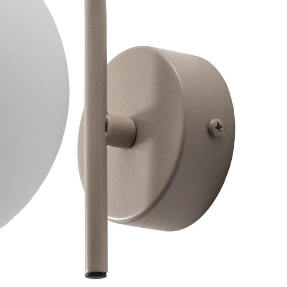Aurora væglampe, beige, glas, 17 cm høj, kugle, E14